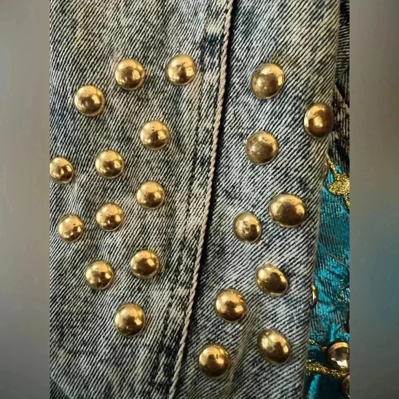 Vintage 90’s Statement Piece Flower Bedazzled Jacket- Rare- Peak 90’s-size: XL - Picture 15 of 16